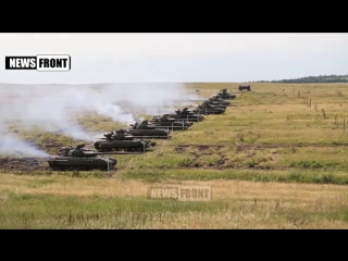simultaneous salvo of the 4th separate tank battalion of the people's militia