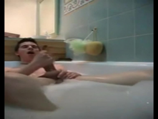 wanking twink in the bathtub